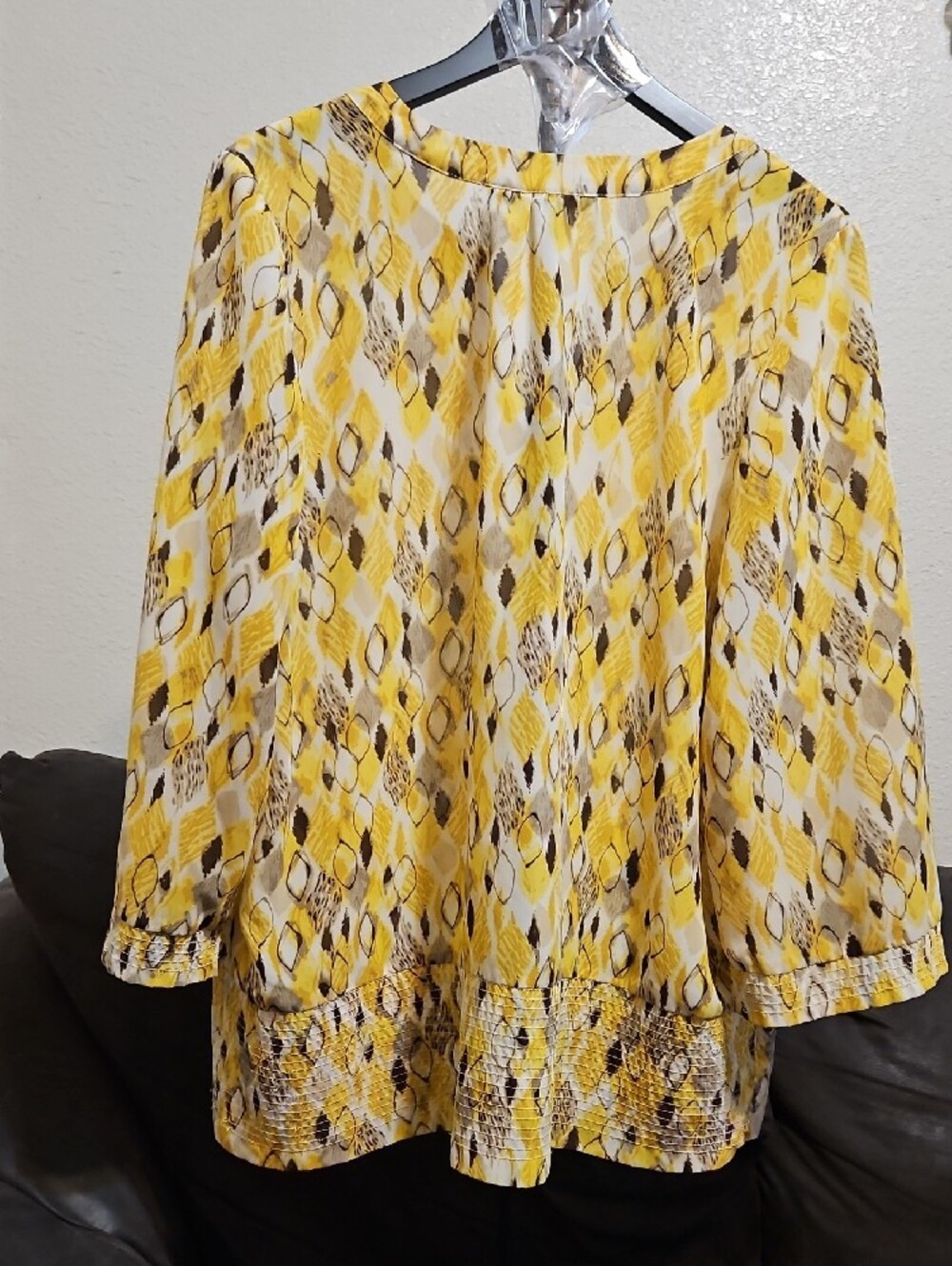 Chadwicks Yellow Patterned Tunic Top - Picture 4 of 6